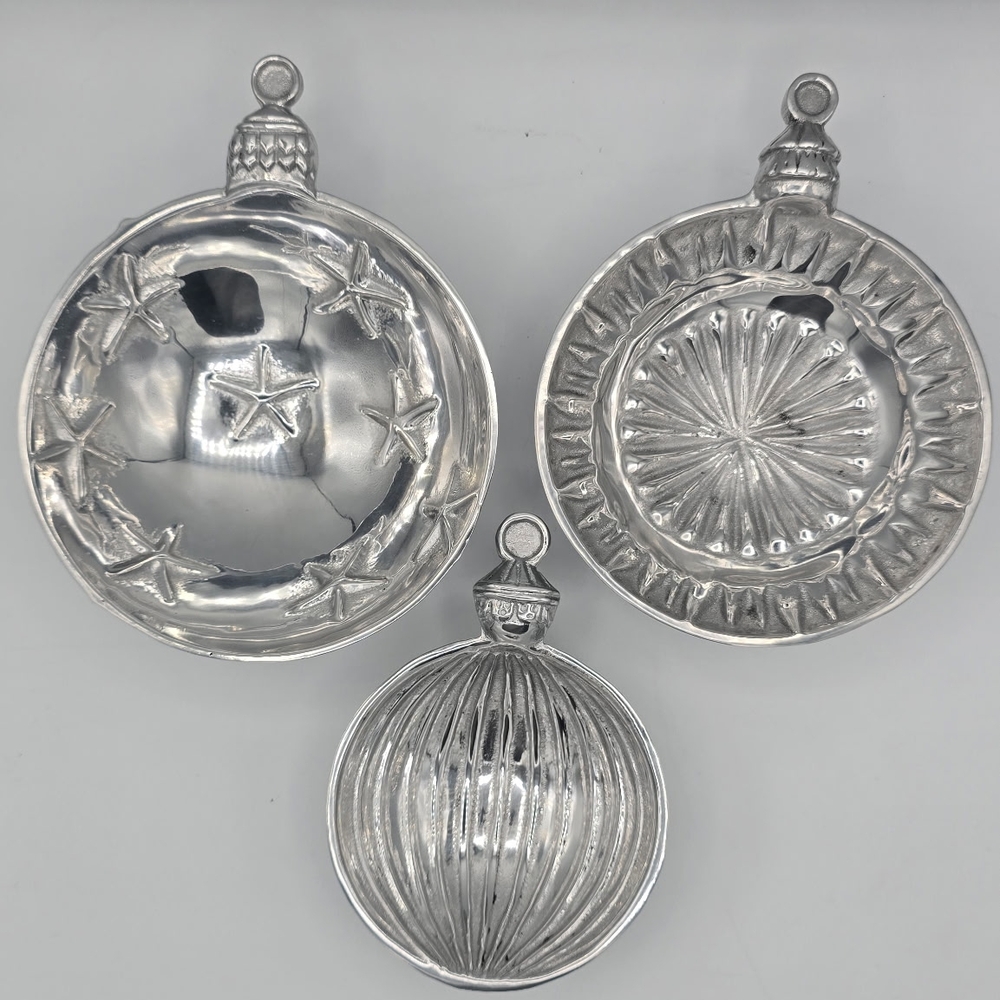 Mariposa Silver Star and Stripe Ornaments